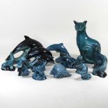 A collection of Poole pottery animals