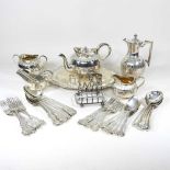 A collection of silver plate