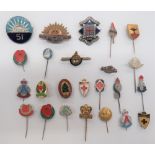 Australian Lapel Pins and Brooches including plated and enamel 51st ... Gilt and enamel Australian