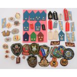 Varied Selection of Foreign Badges including printed USSR Counter Terrorist arm badges ...