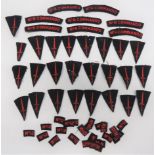 Small Selection of Commando Badges and Titles consisting 8 x red embroidery on dark blue No 6
