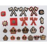 Small Selection of Pioneer Trade Badges and Crowns consisting bullion embroidery Pioneers ...