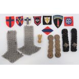 WW2 Formation Badges and Earlier Shoulder Straps including embroidery SHAEF ... Embroidery Guards
