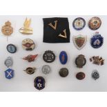 Quantity of Various Civilian Lapel Badges including gilt and enamel Orange Widows' Fund Belfast 1970
