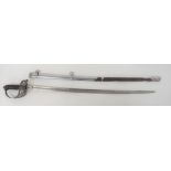 1827 Pattern Attributed 49th Middlesex Rifle Volunteers Sword 32 3/4 inch, single edged blade with
