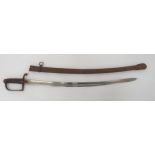 Scarce 1788 Pattern Light Cavalry Sword 32 3/4 inch, single edged, slightly curved blade