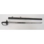 Waterloo Period 1796 Heavy Cavalry Trooper's Sword 34 3/4 inch, single edged hatchet point blade