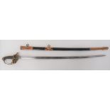 Early Pattern Victorian 1822 Infantry Officer's Sword 32 1/2 inch, single edged, narrow, slightly
