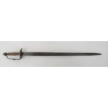 Early 18th Century Infantry Officer's Sword 31 1/4 inch, single edged blade with sharpened back edge