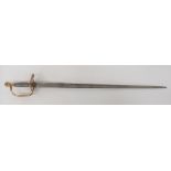 1796 Pattern Infantry Officer's Sword 31 inch, single edged blade with large fuller.  Gilt brass,
