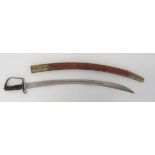 Scarce P1896 Indian Issue Mountain Artillery Sword 30 inch, single edged, curved blade with large