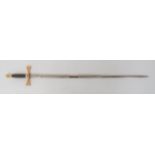 Wilkinson Post 1953 Scottish Presentation Sword 29 3/4 inch, double edged, plated blade.  One side