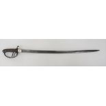 Victorian South Middlesex Rifles Officer's Sword 32 1/2 inch, single edged blade.  Etched floral