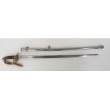 Victorian 1822 Pattern General And Staff Officer's Sword 32 1/4 inch, single edged blade with