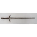 Well Made 20th Century Claymore Sword 31 1/2 inch, double edged, wide blade with central fuller.