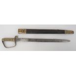 2nd East Kent Regiment British 1856 Pattern Pioneer's Sword 22 1/2 inch, single edged blade with