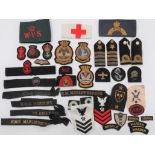 Naval Badges and Insignia including bullion Merchant Navy Officer's cap badge ... Bullion