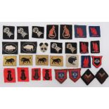Armoured Divisions and Brigade Formation Badges including embroidery 6th Armoured Div ... Bevo weave