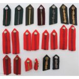 Selection of Brigadier Tabs including 4 x pairs of red tabs with central braid line and anodised, QC