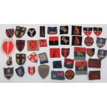 British Formation Badges including facing pair, printed, British Troops Egypt ... Pair bevo weave