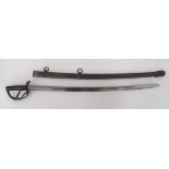 1853 Pattern Regimentally Stamped Trooper's Sword 35 1/4 inch, single edged, slightly curved blade