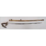 Victorian 1822 Pattern "South Devon Militia" Infantry Officer's Sword 32 1/2 inch, single edged,