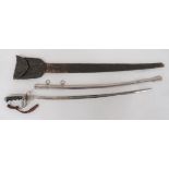 Pre WW2 American Attributed Officer's Sword 32 inch, single edged, slightly curved blade with
