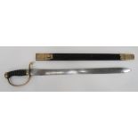 Victorian Berkshire Constabulary Sidearm 23 1/2 inch, double edged, spear point blade.  One side