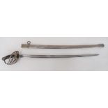 M1890 German Made Chilean Contract Trooper's Sword 33 inch, single edged, slightly curved blade with
