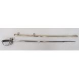 Victorian Rifles Officer's Levee Pattern Sword by Wilkinson London 32 3/4 inch, single edged, narrow