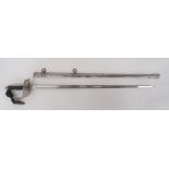 Irish Guards Officer's Sword By Wilkinson 32 1/2 inch, dumbbell blade with central fuller.  Etched