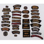 Home Front Titles consisting embroidery Westminster ... Embroidery Westminster (red on blue) ...