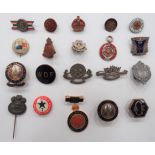 Military and Civilian Orientated Lapel Badges including bronzed Birmingham War Relief Fund ...