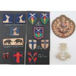 Small Selection of Formation Badges consisting pair embroidery Aldershot & Hants District ... Pair