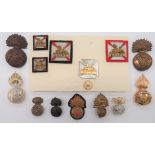 Various Fusiliers Cap Badges including plastic economy, WW2 Royal Welch Fusiliers ... Bronzed