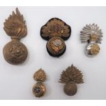 Royal Fusiliers Badges consisting bullion embroidery, silvered and gilt cap badge ... Vic crown