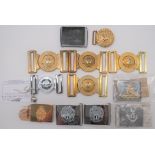 Various Contractor Sample Belt Buckles including 4 x brass and white metal Trinidad & Tobago