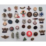 Various Civilian Lapel Badges including gilt and enamel News Of The World Official 1954 ...