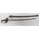 1899 Pattern Cavalry Trooper's Sword 33 1/2 inch, single edged, slightly curved blade with large