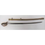 Rare 21st Regiment Royal Scots Fusiliers Special Pattern 1822 -68 Sword 32 1/4 inch, single edged,