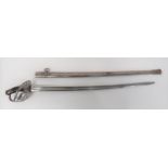 M1890 French Made Chilean Contract Trooper's Sword 33 1/4 inch, single edged, slightly curved
