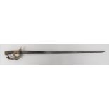 Pre Revolution French Heavy Cavalry Sword 39 inch, single edged, plain blade with short back edge