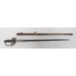 1827 Pattern Rifles Officer's Sword By Wilkinson 32 1/2 inch, dumbell blade with central fuller.