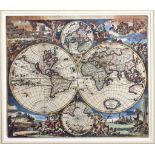 after Justus Danckerts (Dutch, 1635-1701), a modern reproduction of the engraved world map 'Nova