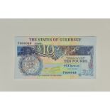 BRITISH BANKNOTE - The States of Guernsey - Ten Pounds c.1990, Signatory M. J Brown, low serial