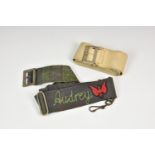 Naval History - Money belts the dark belt embroided with 'Audrey' and names of ships and area's