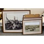 Nine photo prints of Guernsey old harbour, the largest measuring 23 x 31in. (58.4 x 78.8cm.), some