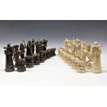 A Harry Potter Wizard chess set.Missing part of 1 black pawn.