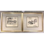 Henri Richy (French, b.1868), six lithographs of Paris, signed, the larger pair 7 x 8in.