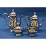 A four piece silver plated coffee and tea service.